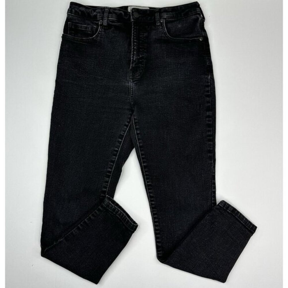 Everlane Curvy High-Rise Skinny‎ Jean Black Denim Size 28-30 Crop WW-SBP-4379